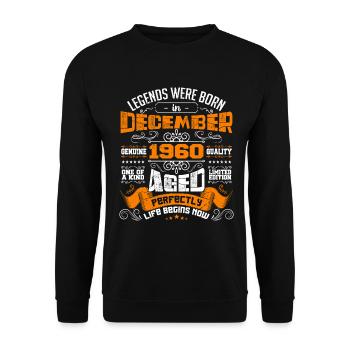 Legends were born in December 1960 | gift - Sweat-shirt Unisexe - noir - Devant - Alina (178cm) & Michal (187cm)