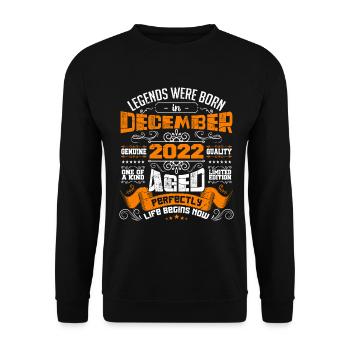 Legends were born in December 2022 | gift - Sweat-shirt Unisexe - noir - Devant - Alina (178cm) & Michal (187cm)