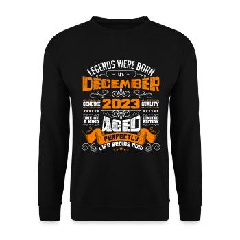 Legends were born in December 2023 | gift - Sweat-shirt Unisexe - noir - Devant - Alina (178cm) & Michal (187cm)