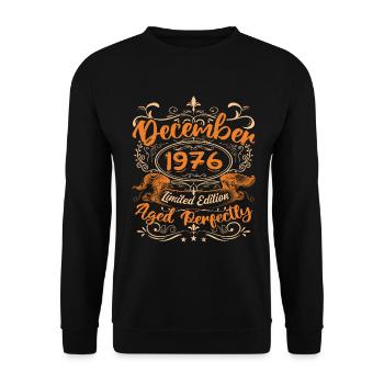 December 1976 | Limited Edition - Sweat-shirt Unisexe - noir - Devant - Alina (178cm) & Michal (187cm)