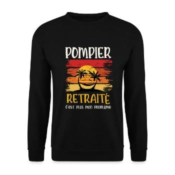 pompier retraité - Sweat-shirt Unisexe - noir - Devant - Alina (178cm) & Michal (187cm)