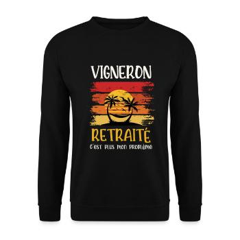 vigneron retraité - Sweat-shirt Unisexe - noir - Devant - Alina (178cm) & Michal (187cm)