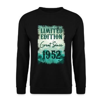 Einzigartig seit 1952 - Unisex Pullover - Schwarz - Vorne - Alina (178cm) & Michal (187cm)