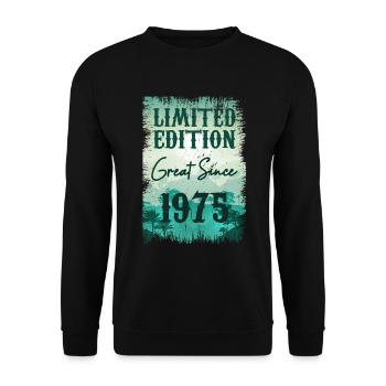 Einzigartig seit 1975 - Unisex Pullover - Schwarz - Vorne - Alina (178cm) & Michal (187cm)