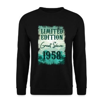 One of a kind since 1958 - Unisex Sweatshirt - black - Front - Alina (178cm) & Michal (187cm)