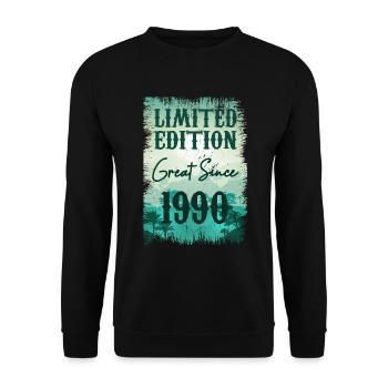 Einzigartig seit 1990 - Unisex Pullover - Schwarz - Vorne - Alina (178cm) & Michal (187cm)