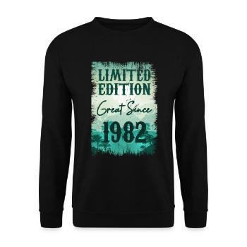 Einzigartig seit 1982 - Unisex Pullover - Schwarz - Vorne - Alina (178cm) & Michal (187cm)