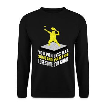 tennis tennis player tennis ball tennis racket - Unisex Sweatshirt - black - Front - Alina (178cm) & Michal (187cm)