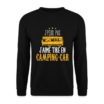j'peux pas j'aime tire en camping-car | campingCar - Sweat-shirt Unisexe - noir - Devant - Alina (178cm) & Michal (187cm)