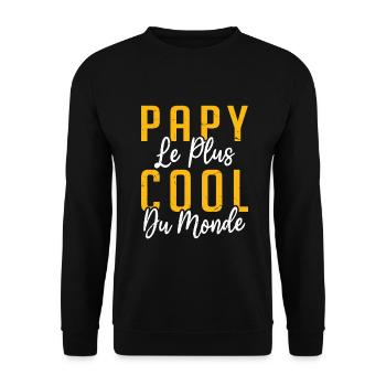Papy le Plus Cool du monde - Sweat-shirt Unisexe - noir - Devant - Alina (178cm) & Michal (187cm)