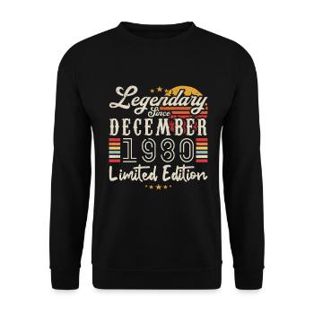 Legendary since December 1980 Limited Edition - Unisex Sweatshirt - black - Front - Alina (178cm) & Michal (187cm)