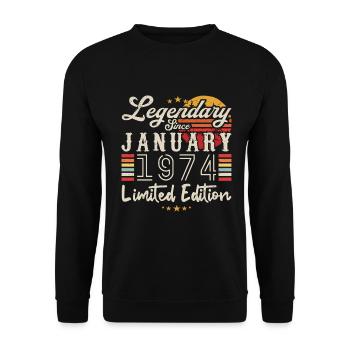Legendär seit Januar 1974 Limited Edition - Unisex Pullover - Schwarz - Vorne - Alina (178cm) & Michal (187cm)