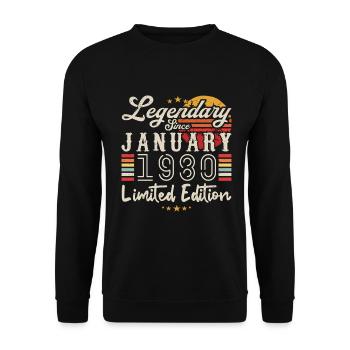 Legendary since January 1980 Limited Edition - Unisex Sweatshirt - black - Front - Alina (178cm) & Michal (187cm)