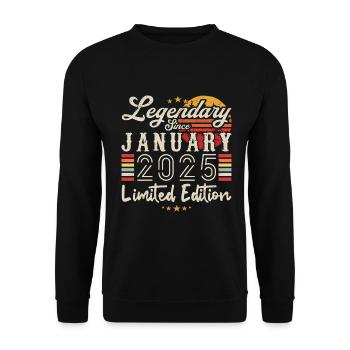 Legendary since January 2025 Limited Edition - Unisex Sweatshirt - black - Front - Alina (178cm) & Michal (187cm)