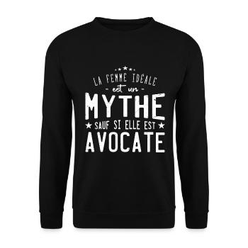 la femme idéale est avocate - Sweat-shirt Unisexe - noir - Devant - Alina (178cm) & Michal (187cm)