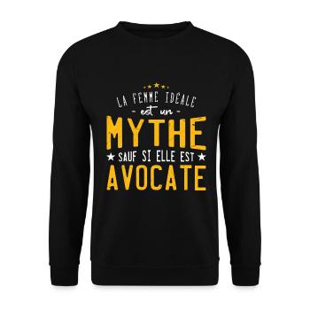 Avocate idéale mythe cadeau noël - Sweat-shirt Unisexe - noir - Devant - Alina (178cm) & Michal (187cm)