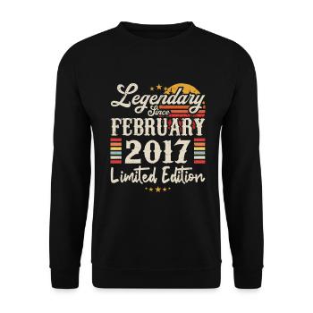 Legendär seit Februar 2017 | Limitierte Auflage - Unisex Pullover - Schwarz - Vorne - Alina (178cm) & Michal (187cm)