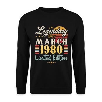 Legendary Since March 1980 - Limited Edition - Unisex Sweatshirt - black - Front - Alina (178cm) & Michal (187cm)