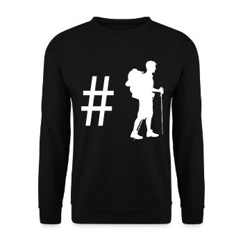 Hashtag - Wandern - - Unisex Pullover - Schwarz - Vorne - Alina (178cm) & Michal (187cm)