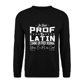 Pas parfaite mais je suis prof de latin - Sweat-shirt Unisexe - noir - Devant - Alina (178cm) & Michal (187cm)