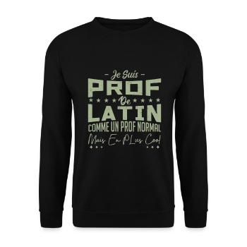 Professeur de latin | cadeau - Sweat-shirt Unisexe - noir - Devant - Alina (178cm) & Michal (187cm)