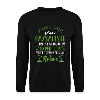 Paysagiste et jardinier cadeau humour - Sweat-shirt Unisexe - noir - Devant - Alina (178cm) & Michal (187cm)