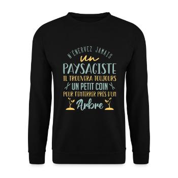 Paysagiste et jardinier cadeau humour - Sweat-shirt Unisexe - noir - Devant - Alina (178cm) & Michal (187cm)