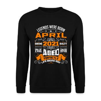 Legends Were Born In April 2021 | vintage - Sweat-shirt Unisexe - noir - Devant - Alina (178cm) & Michal (187cm)
