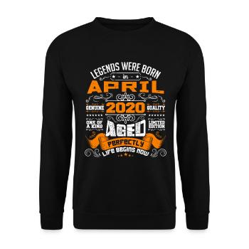 Legends Were Born In April 2020 | vintage - Sweat-shirt Unisexe - noir - Devant - Alina (178cm) & Michal (187cm)
