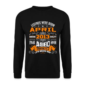 Legends Were Born In April 2013 | vintage - Sweat-shirt Unisexe - noir - Devant - Alina (178cm) & Michal (187cm)