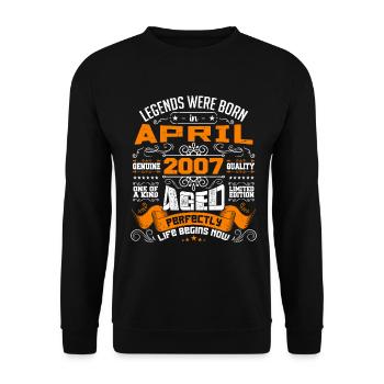 Legends Were Born In April 2007 | vintage - Unisex Sweatshirt - black - Front - Alina (178cm) & Michal (187cm)