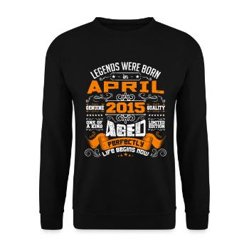 Legends Were Born In April 2015 | vintage - Sweat-shirt Unisexe - noir - Devant - Alina (178cm) & Michal (187cm)