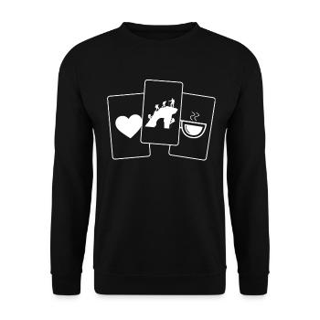 Heart - Coffee - Climbing - - Unisex Sweatshirt - black - Front - Alina (178cm) & Michal (187cm)