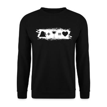 Grunge Rectangle - Herz - Wein - Klettern für Frau - Unisex Pullover - Schwarz - Vorne - Alina (178cm) & Michal (187cm)