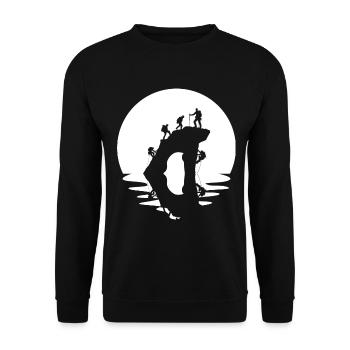 Kreis und Reflexion - Klettern - - Unisex Pullover - Schwarz - Vorne - Alina (178cm) & Michal (187cm)