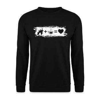 Grunge Rectangle - Heart - Coffee - Climbing - - Unisex Sweatshirt - black - Front - Alina (178cm) & Michal (187cm)