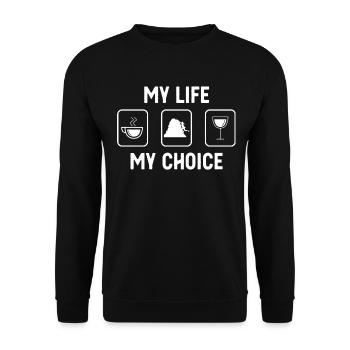 My Life My Choice - Wine - Female Climbing - Unisex Sweatshirt - black - Front - Alina (178cm) & Michal (187cm)