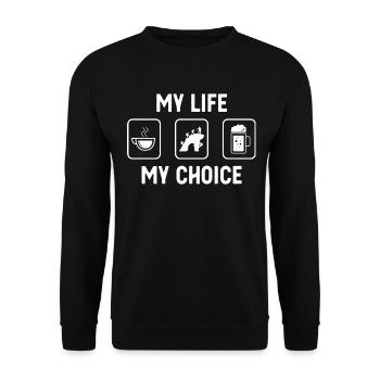 My Life My Choice - Beer - Climbing - - Unisex Sweatshirt - black - Front - Alina (178cm) & Michal (187cm)