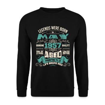 Legends were born in May 1957 | Limited Edition - Sweat-shirt Unisexe - noir - Devant - Alina (178cm) & Michal (187cm)