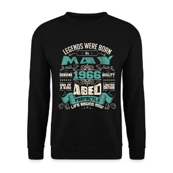 Legends were born in May 1966 | Limited Edition - Sweat-shirt Unisexe - noir - Devant - Alina (178cm) & Michal (187cm)