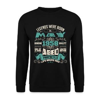 Legends were born in May 1958 | Limited Edition - Sweat-shirt Unisexe - noir - Devant - Alina (178cm) & Michal (187cm)