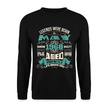 Legends were born in May 1968 | Limited Edition - Sweat-shirt Unisexe - noir - Devant - Alina (178cm) & Michal (187cm)