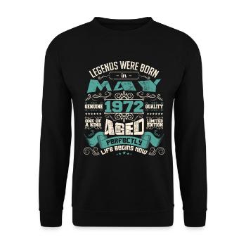 Legends were born in May 1972 | Limited Edition - Sweat-shirt Unisexe - noir - Devant - Alina (178cm) & Michal (187cm)