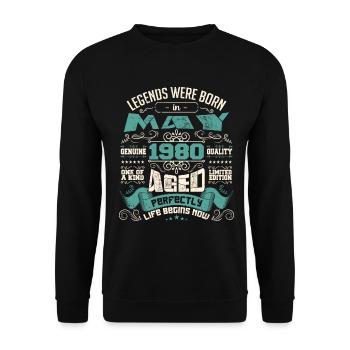 Legends were born in May 1980 | Limited Edition - Sweat-shirt Unisexe - noir - Devant - Alina (178cm) & Michal (187cm)