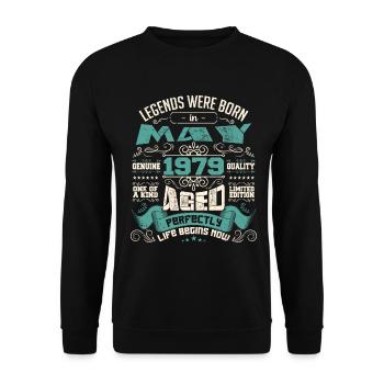 Legends were born in May 1979 | Limited Edition - Sweat-shirt Unisexe - noir - Devant - Alina (178cm) & Michal (187cm)
