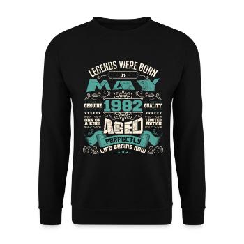 Legends were born in May 1982 | Limited Edition - Sweat-shirt Unisexe - noir - Devant - Alina (178cm) & Michal (187cm)