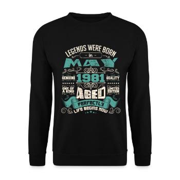 Legends were born in May 1981 | Limited Edition - Sweat-shirt Unisexe - noir - Devant - Alina (178cm) & Michal (187cm)