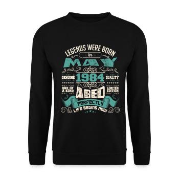 Legends were born in May 1984 | Limited Edition - Sweat-shirt Unisexe - noir - Devant - Alina (178cm) & Michal (187cm)
