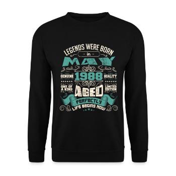 Legends were born in May 1988 | Limited Edition - Sweat-shirt Unisexe - noir - Devant - Alina (178cm) & Michal (187cm)