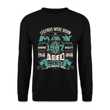 Legends were born in May 1987 | Limited Edition - Sweat-shirt Unisexe - noir - Devant - Alina (178cm) & Michal (187cm)